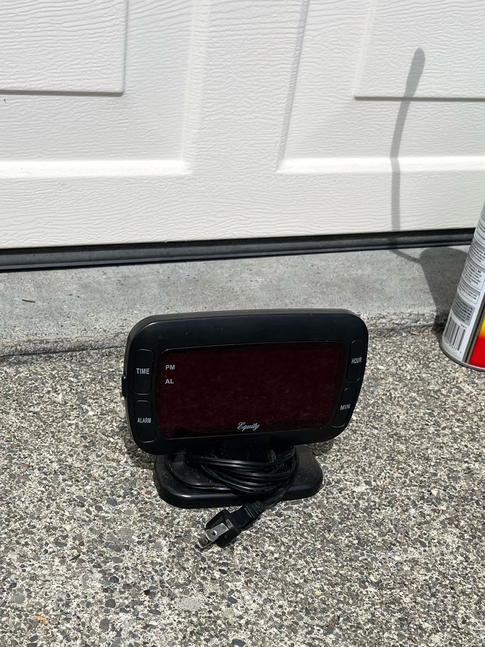 Black Digital Alarm Clock with Red Display